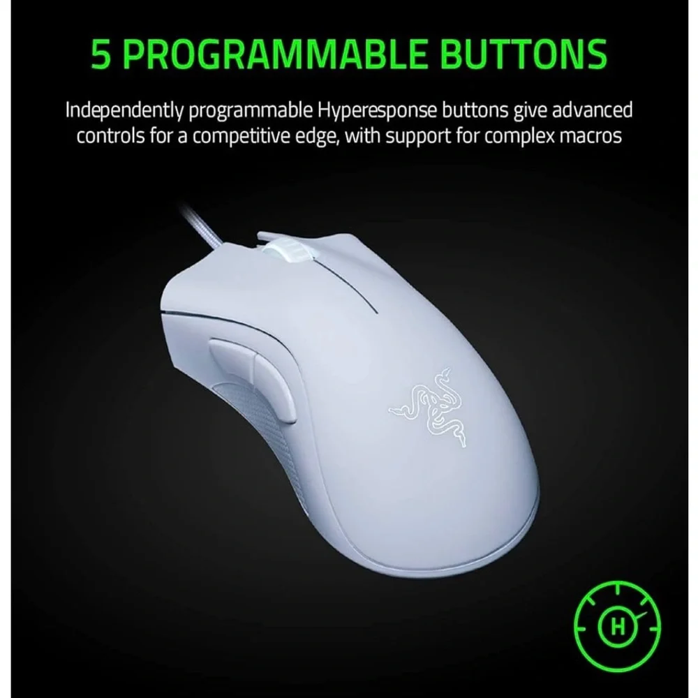 Razer DeathAdder Essential White Mouse. NIB
